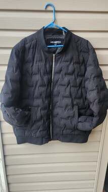 Karl Lagerfield Paris Men's Black Heated-Sealed Quilted Bomber Jacket XXL
